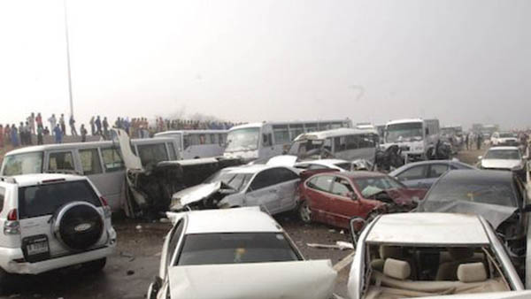 8 injured in three pile-ups